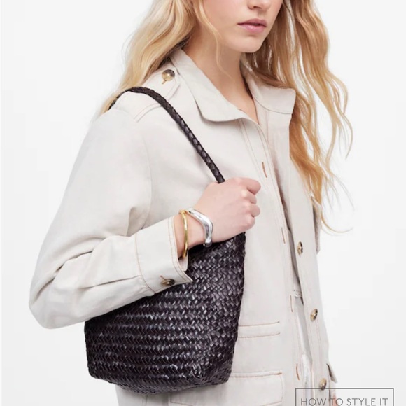 Madewell The Signature Woven Shoulder Bag in green NWT - Picture 2 of 5